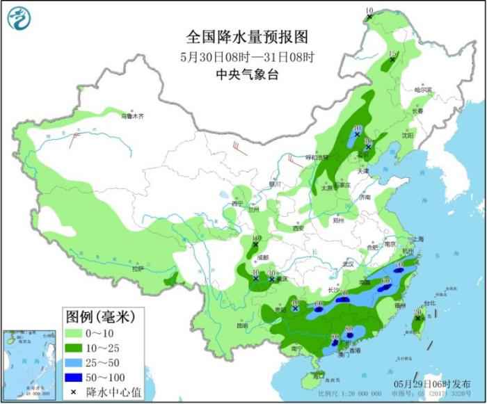 江南华南等地有较强降水过程 北方地区多大风天气